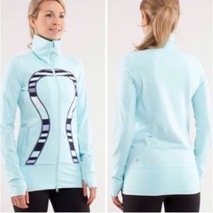 Lululemon In Stride Aquamarine Luon Zip Jacket